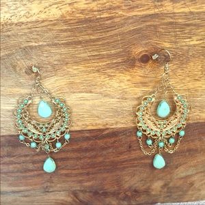 Chandelier turquoise earrings 👂